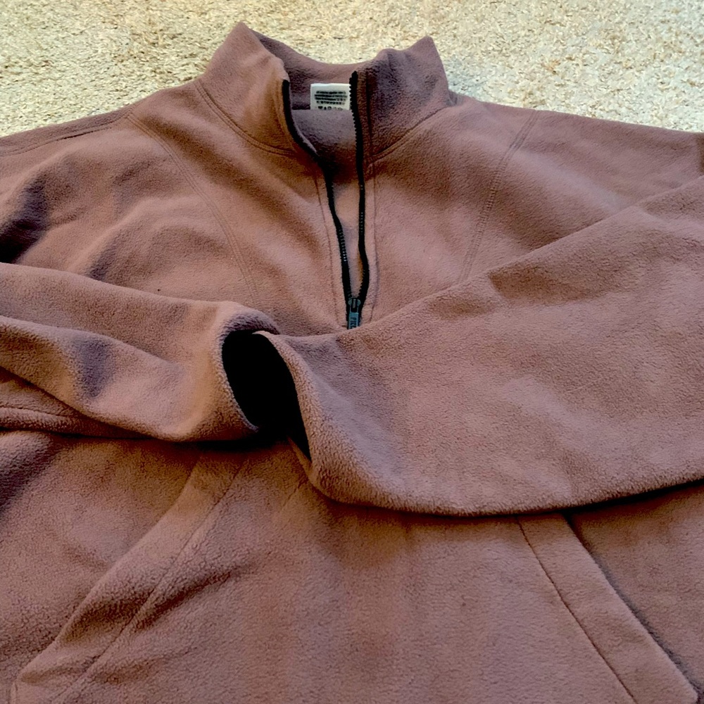 PINK Cropped Fleece Pullover